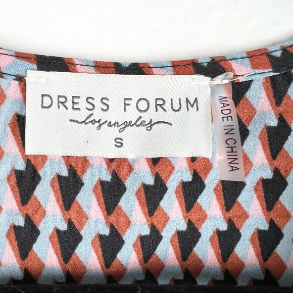 DRESS FORUM Geometric Midi Wrap Dress, Asymmetrical Buttons, Size Small, NWOT! - Picture 8 of 11